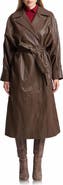 Avec Les Filles Shoulder Pad Faux Leather Long Coat