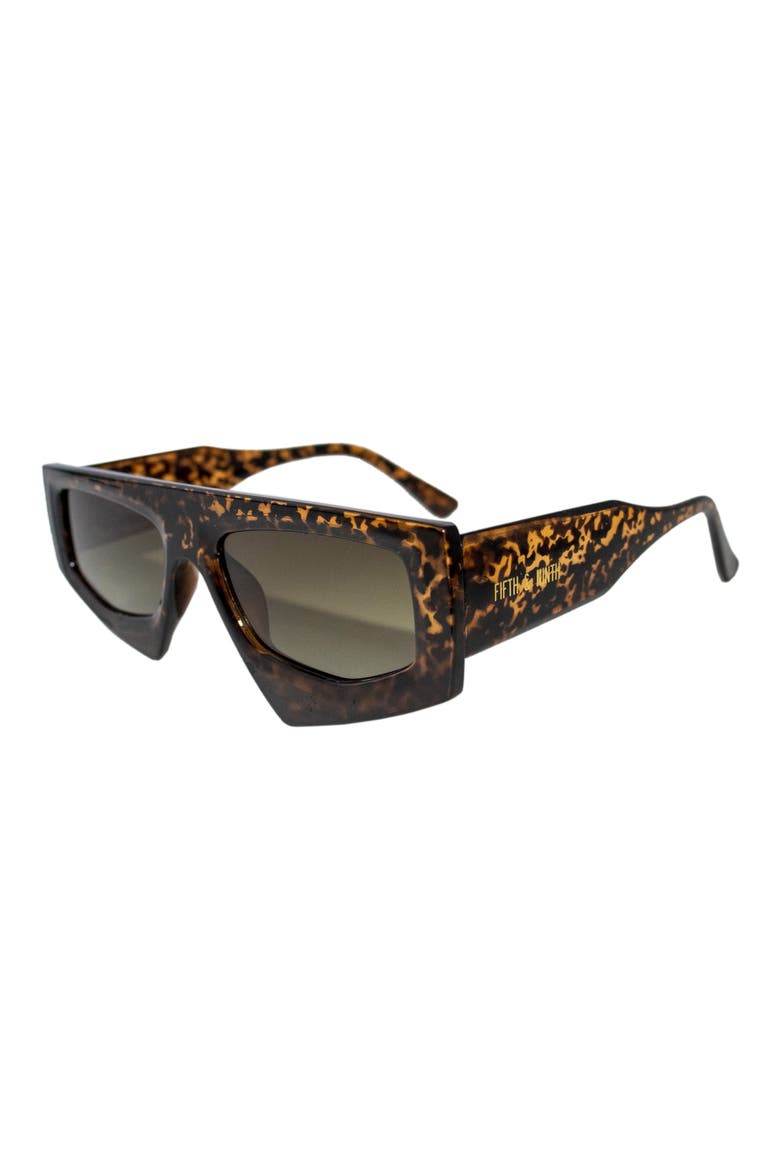 Ivy 54mm Polarized Geometric Sunglasses, Alternate, color, TORTE/ MAROON