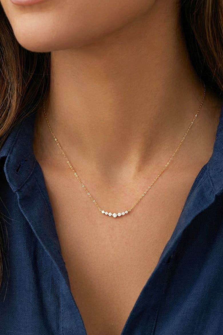 Classic Arc Cubic Zirconia Necklace, Alternate, color, 18k Gold Over Sterling Silver
