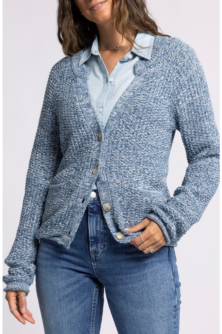 Hope Marled Cotton Cardigan, Main, color, MARLED DENIM