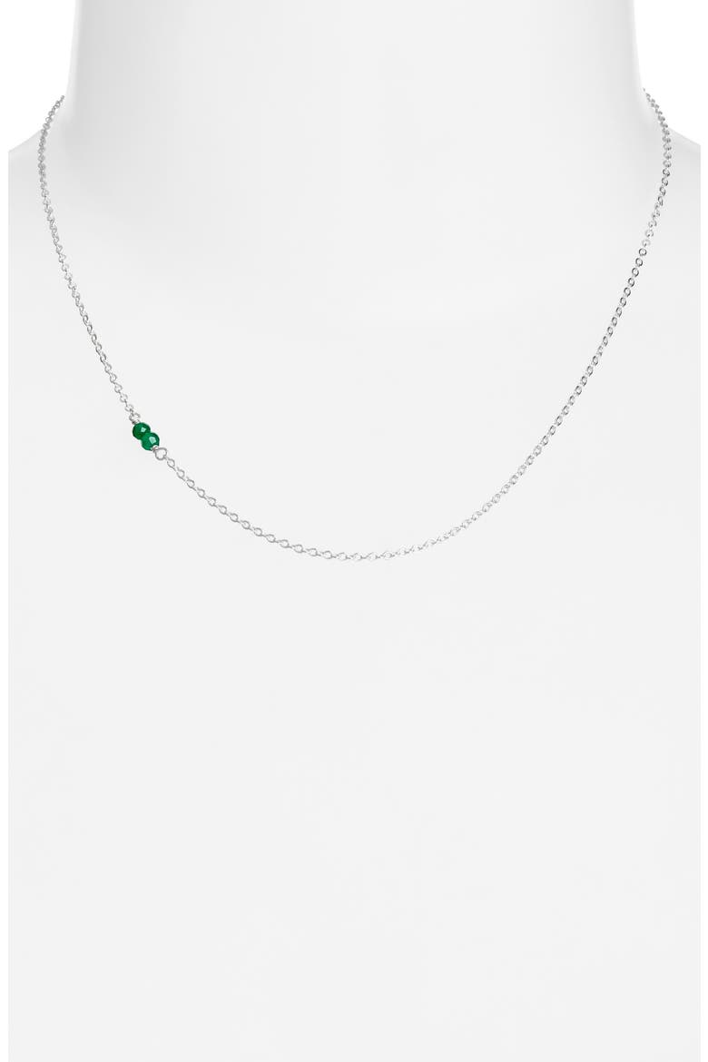 Semiprecious Stone Station Chain Necklace, Alternate, color, STERLING SILVER