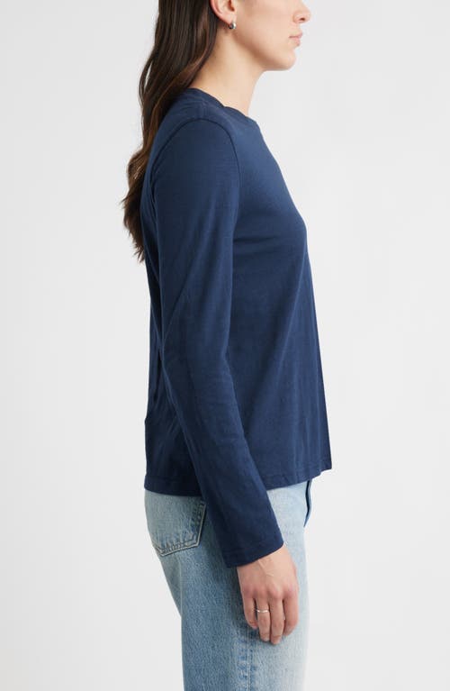Caslonr Caslon(r) Twist Crewneck Long Sleeve T-shirt In Blue