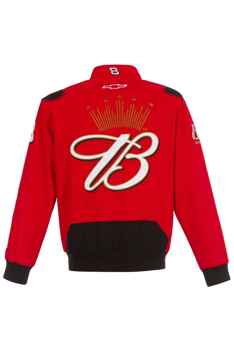Men's JH Design Red Dale Earnhardt Jr. Budweiser Full-Snap Twill Jacket, Alternate, color, Red