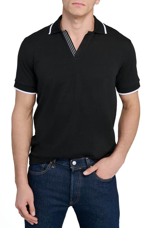 Slim Fit Solid Johnny Collar Short Sleeve Polo