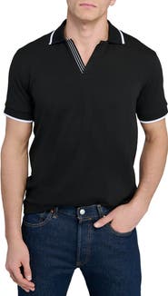 CONSTRUCT Slim Fit Solid Johnny Collar Short Sleeve Polo