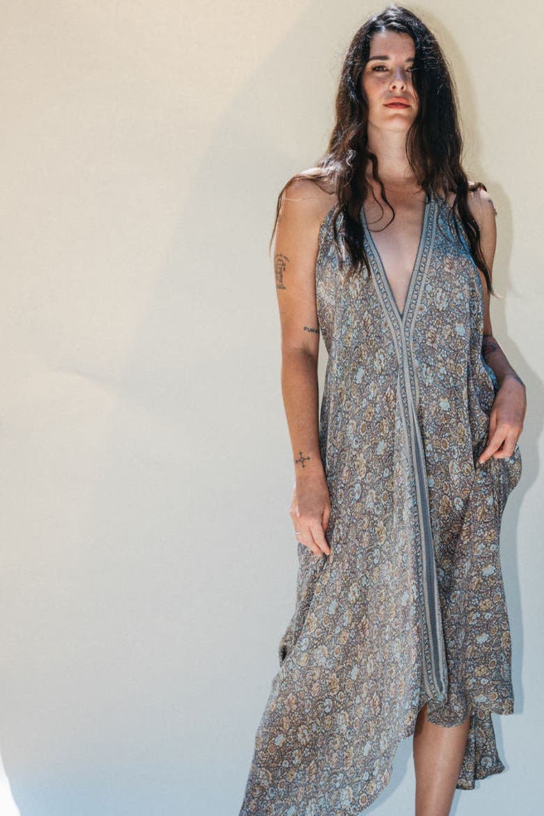 Classic Silk Dress Ivy, Alternate, color, Grey