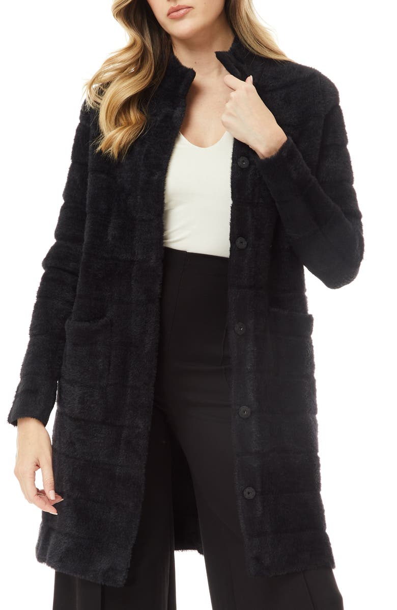BY DESIGN Colette Quilted Faux Fur Jacket, Alternate, color, Black