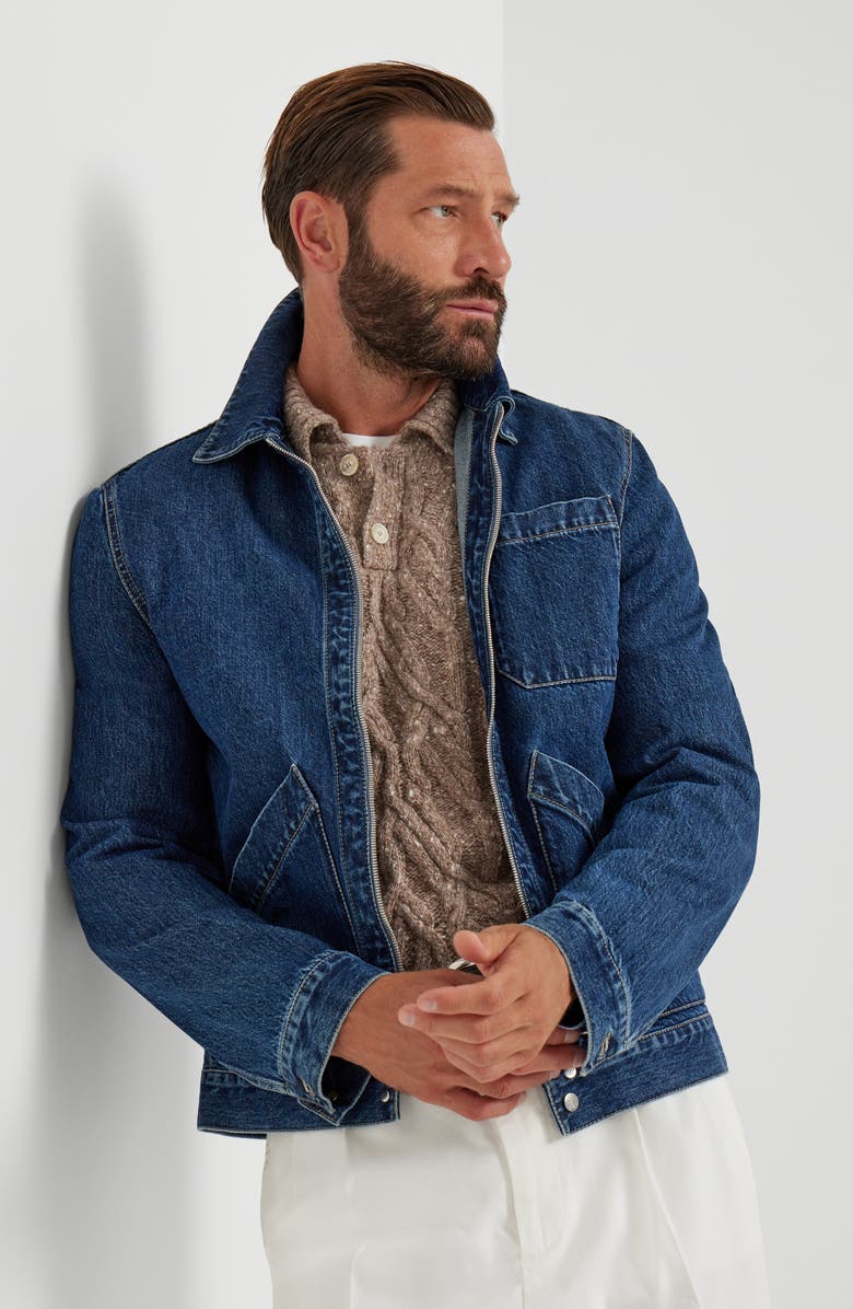 Brunello Cucinelli Cable knit polo shirt, Alternate, color, Hazelnut