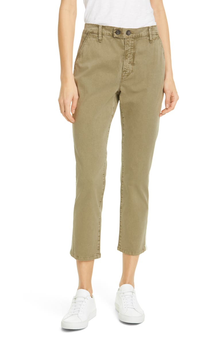 Le Beau Duo Tape Chino Pants, Main, color, WASHED OD WHITE 2