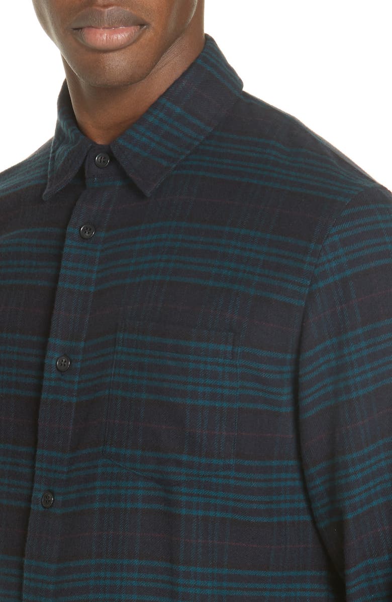 John Elliott Plaid Flannel Shirt, Alternate, color, 