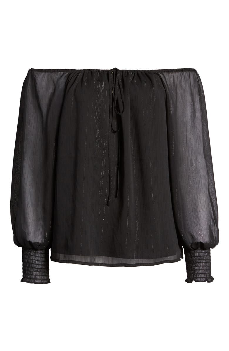 WAYF x BFF Sarah Metallic Off the Shoulder Top, Alternate, color,