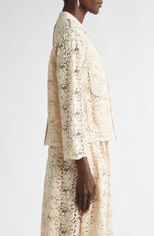 St John St. John Collection Floral Guipure Lace Jacket In Pink Blush