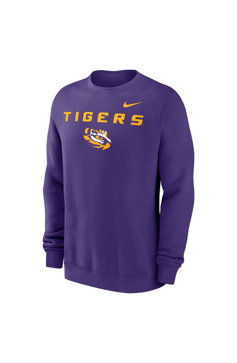 Nike Men's Nike Purple LSU Tigers Primetime Primary Stack Pullover Sweatshirt, Alternate, color, Purple