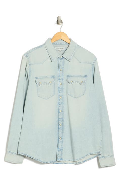 Denim Western Button-Up Shirt