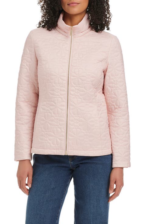 short spade flower quilted jacket