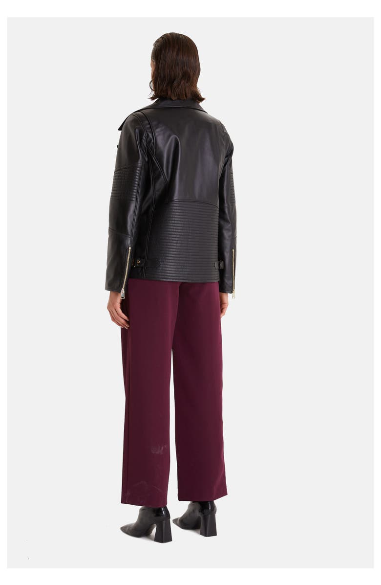 Furniq UK Nicole Leather Jacket, Alternate, color, Black