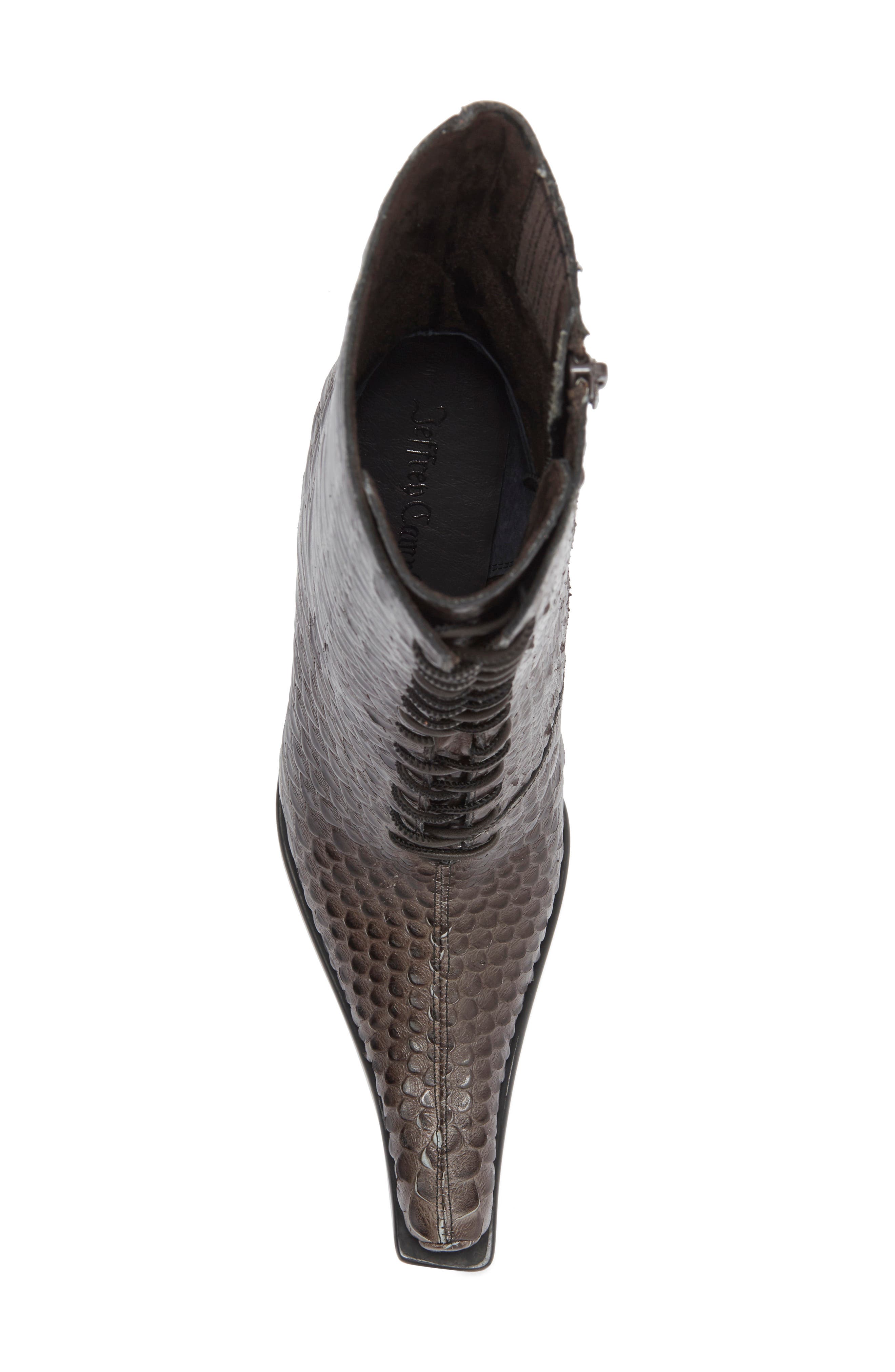 Jeffrey Campbell Rembrandt Pointy Toe Lace-Up Boot, Alternate, color, Grey Snake