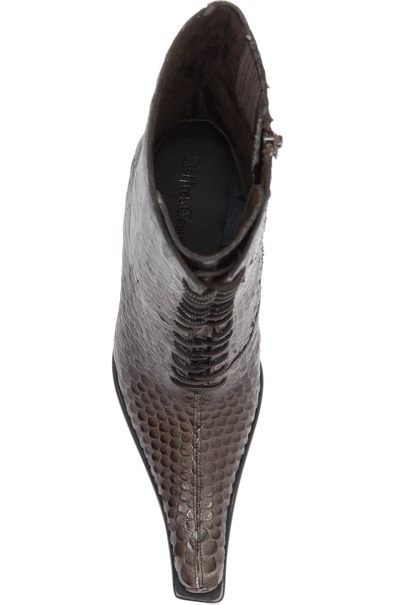 Jeffrey Campbell Rembrandt Pointy Toe Lace-Up Boot, Alternate, color, Grey Snake