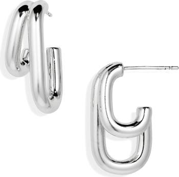 NORDSTROM RACK Layered Square Huggie Hoop Earrings Nordstromrack