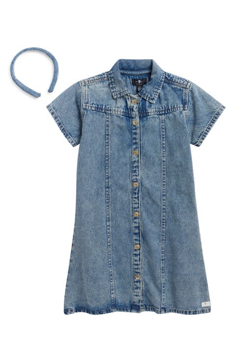 Kids' Denim Shirtdress & Headband Set (Big Kid)