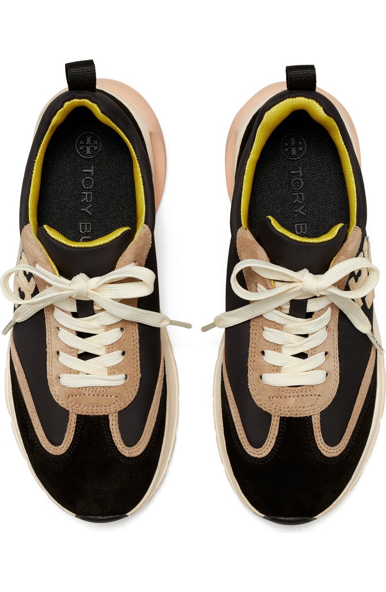 Tory Burch Good Luck Sneaker, Alternate, color, Black / Cream / Black