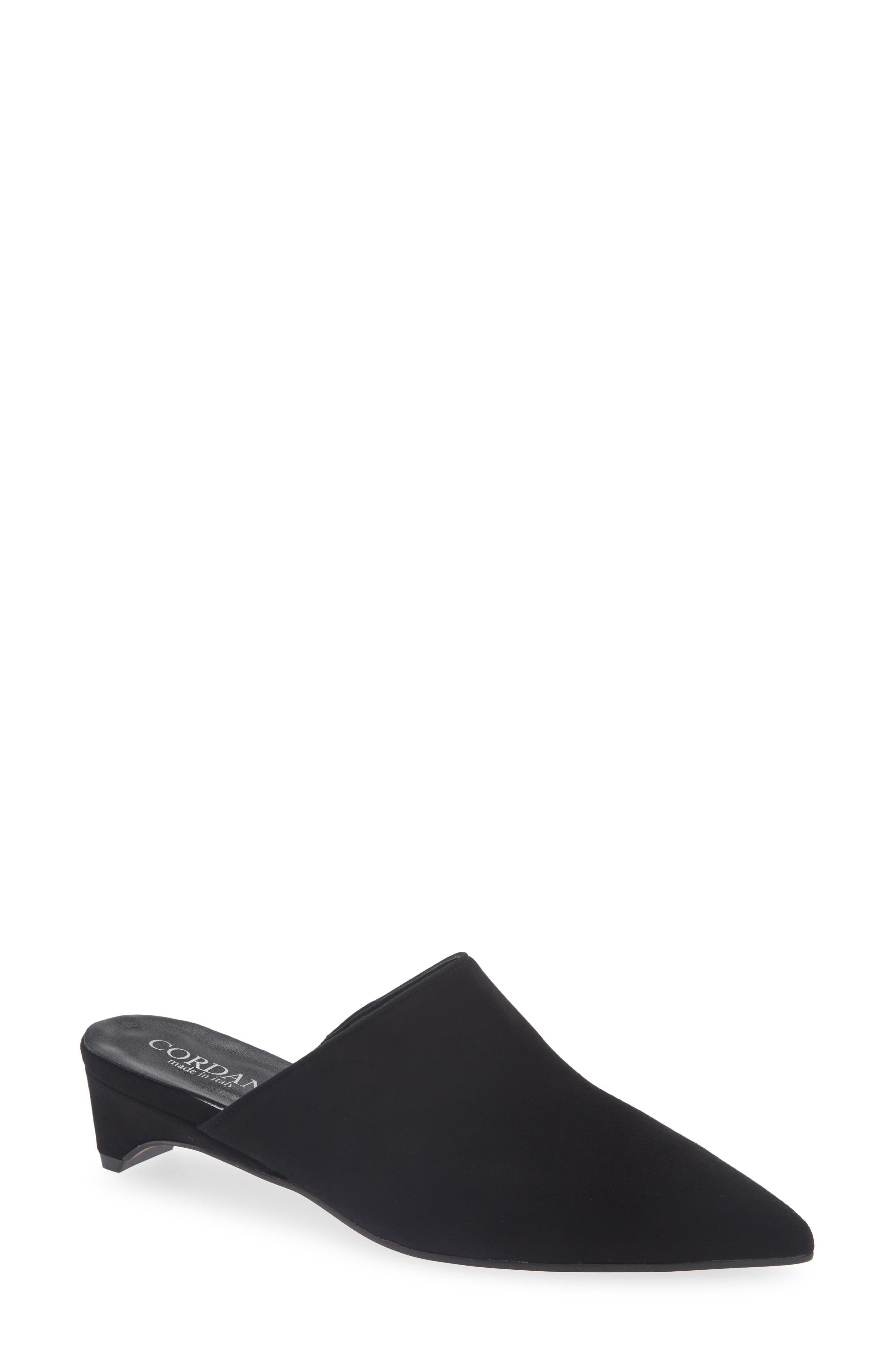 Rowan Suede Kitten Heel Mule, Main, color, NERO