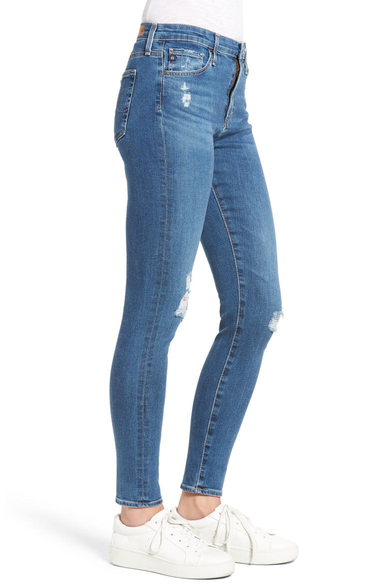 The Farrah High Waist Ankle Skinny Jeans, Alternate, color, INTERIM DESTROYED