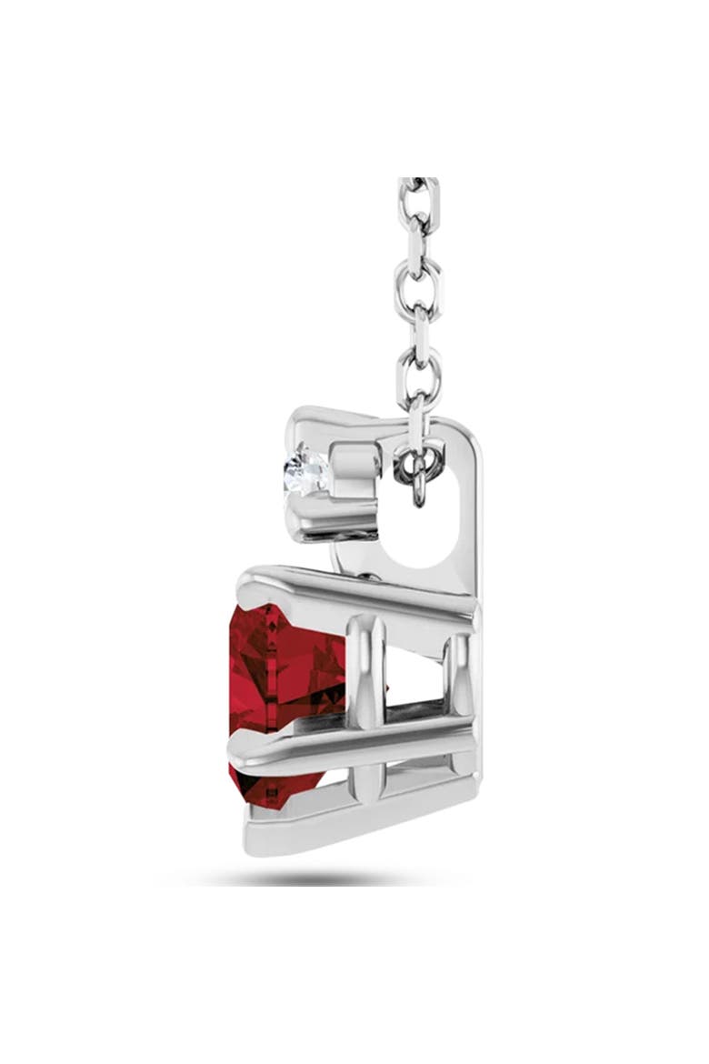 Heart Gemstone & Natural Diamond Pendant Necklace, Alternate, color, 0.63ct/White Gold