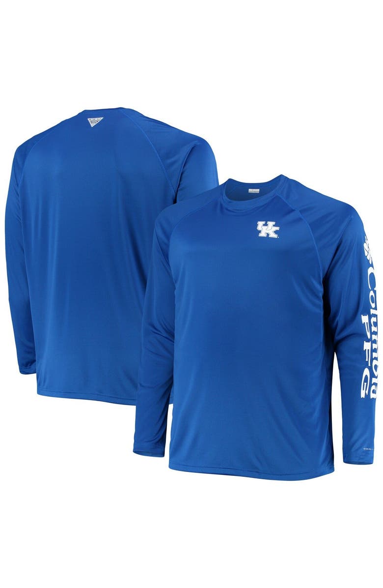 Columbia Men's Columbia Royal Kentucky Wildcats Big & Tall Terminal Tackle Omni-Shade Long Sleeve Raglan T-Shirt, Alternate, color, 