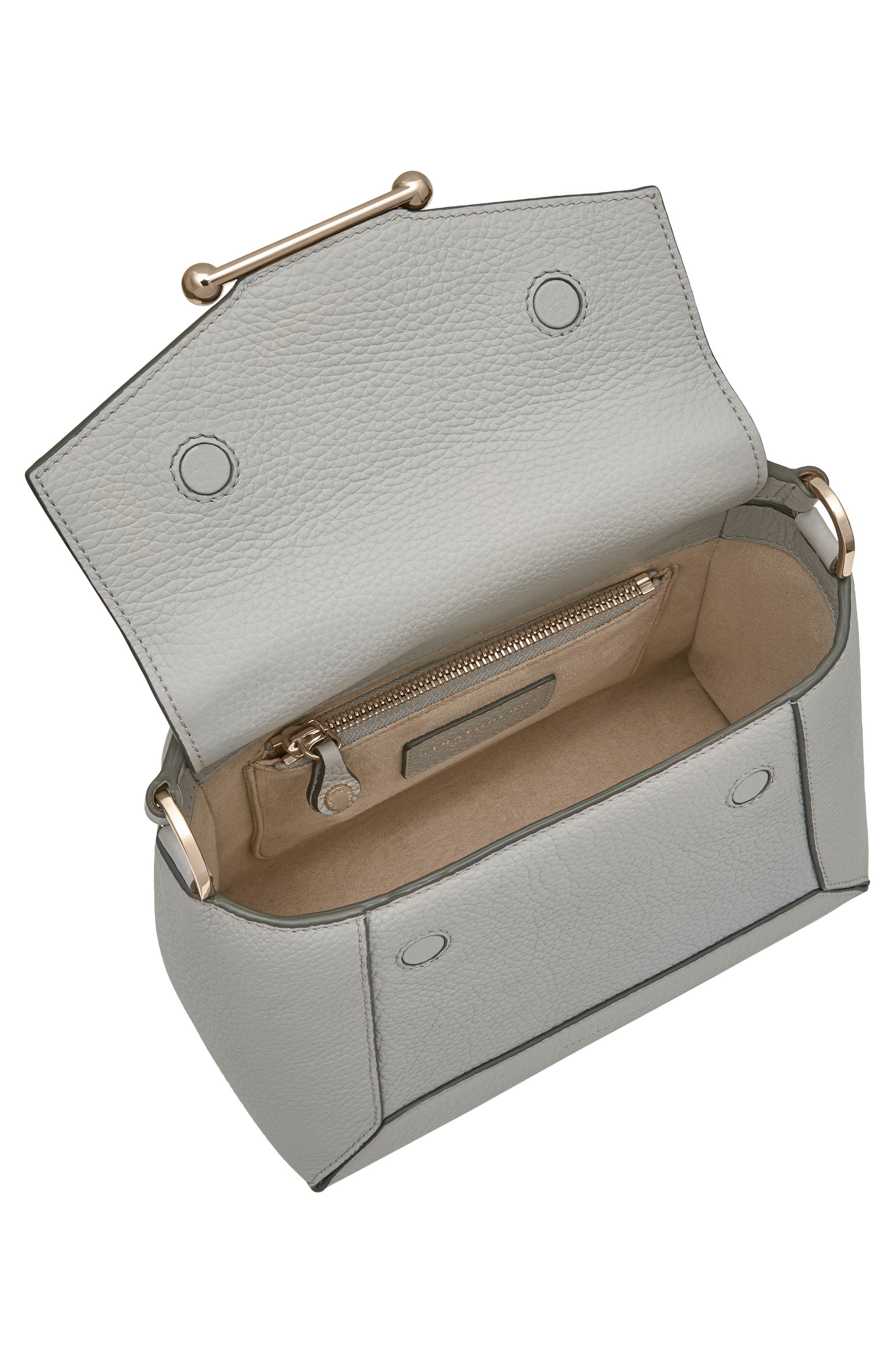 Strathberry Mosaic Leather Top Handle Bag, Alternate, color, Marble Grey