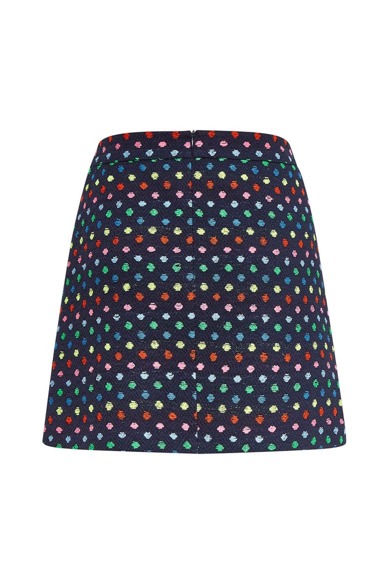 Dotted Tweed Short Skirt, Main, color, Blue / Multicolour