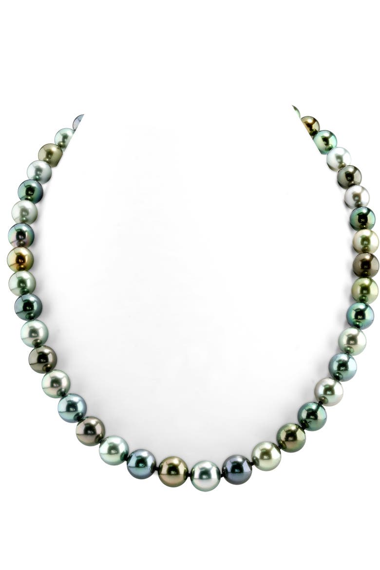 8-10mm Tahitian South Sea Multicolor Pearl Necklace, Main, color, Yellow Gold Clasp