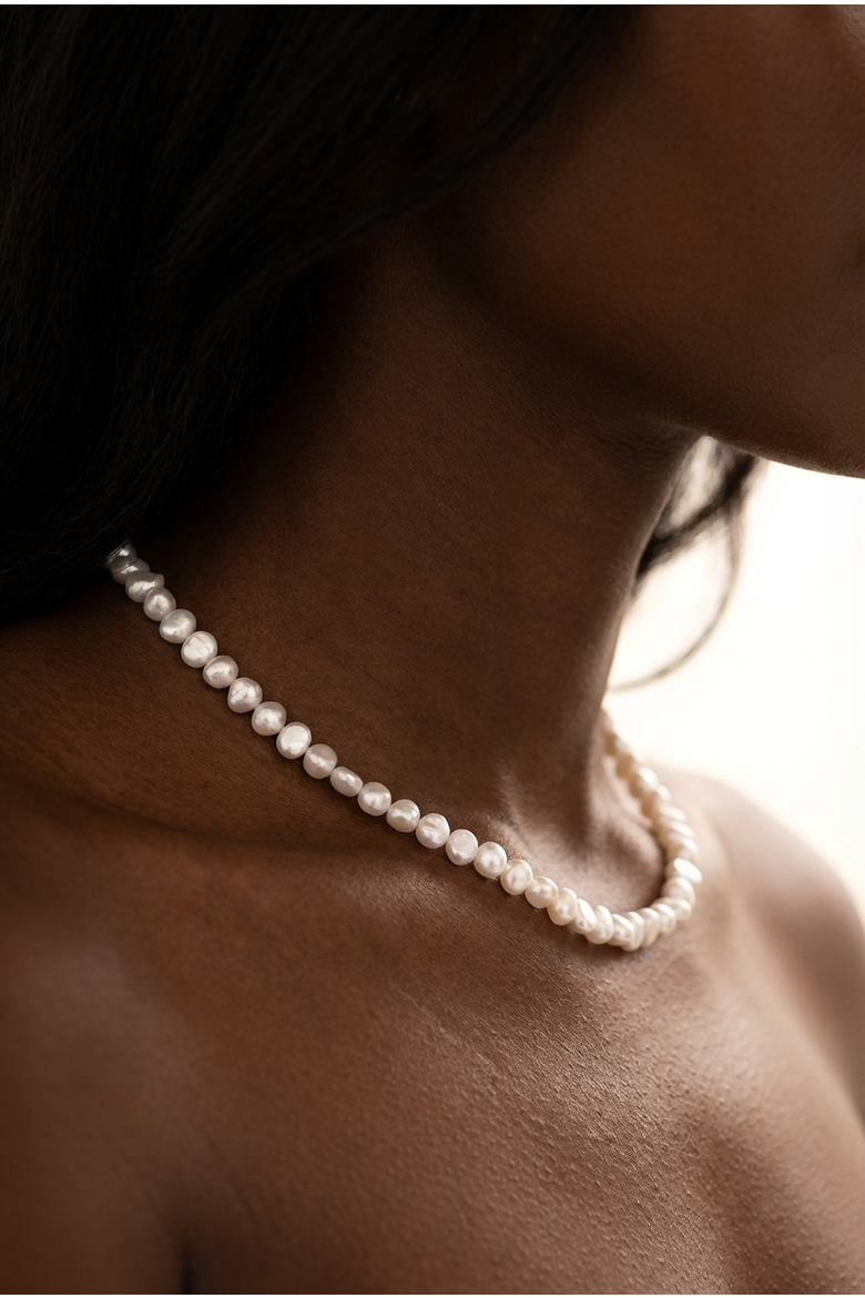 Freshwater Pearl Silver Plated Necklace And Earring Set, Alternate, color, Silver Plated / White Pearl