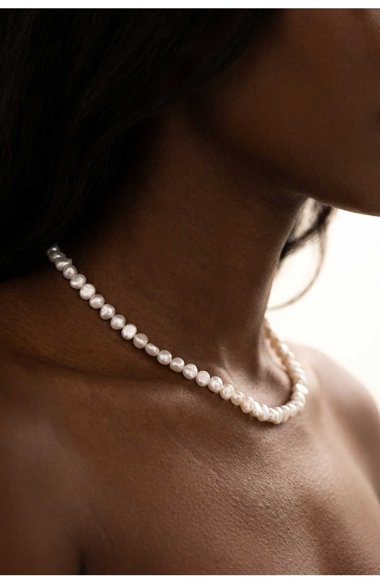 Joey Baby Freshwater Pearl 18K Gold Plated Necklace And Earring Set, Alternate, color, 18K Gold Plated / White Pearl