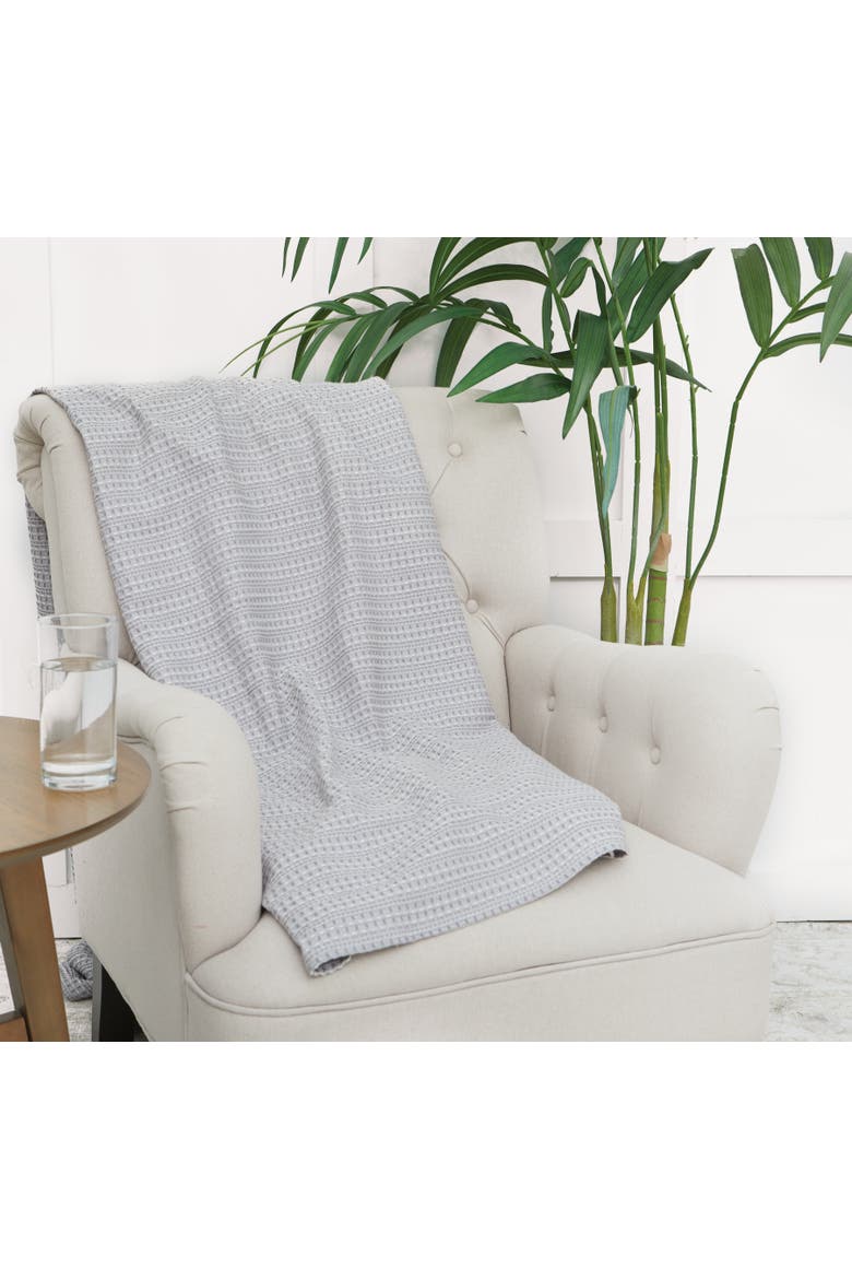 Waffle Gray King Throw Blanket, Alternate, color, Gray