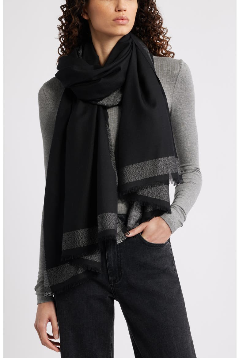 Shimmer Wrap Scarf, Main, color, BLACK