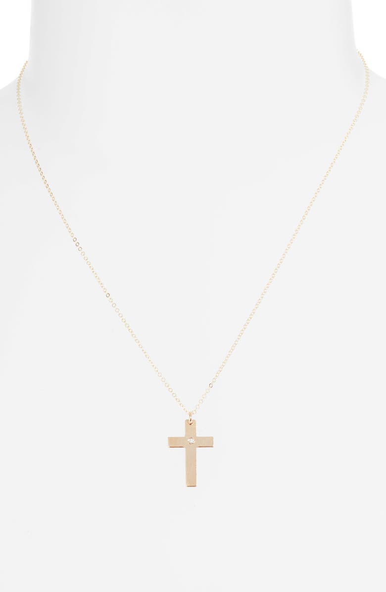 Nashelle Diamond Cross Pendant Necklace, Alternate, color,