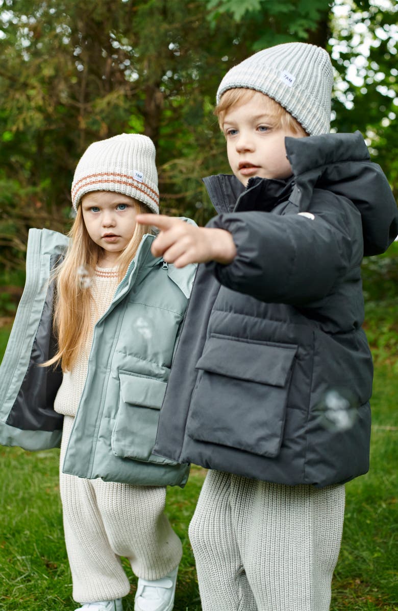 7 A.M. Enfant Kids' Benji Water Repellent Puffer Jacket, Alternate, color, Smokey