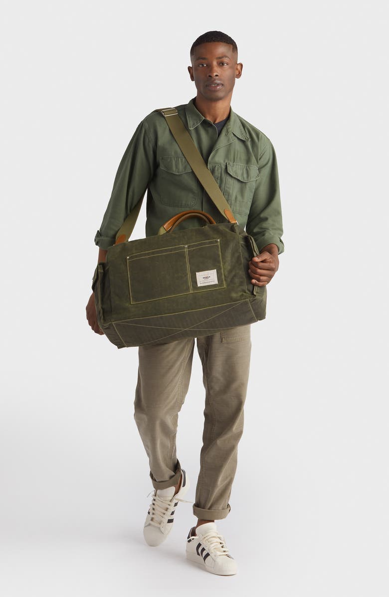 Shinola Small Runabout Waxed Canvas Duffle Bag, Alternate, color,