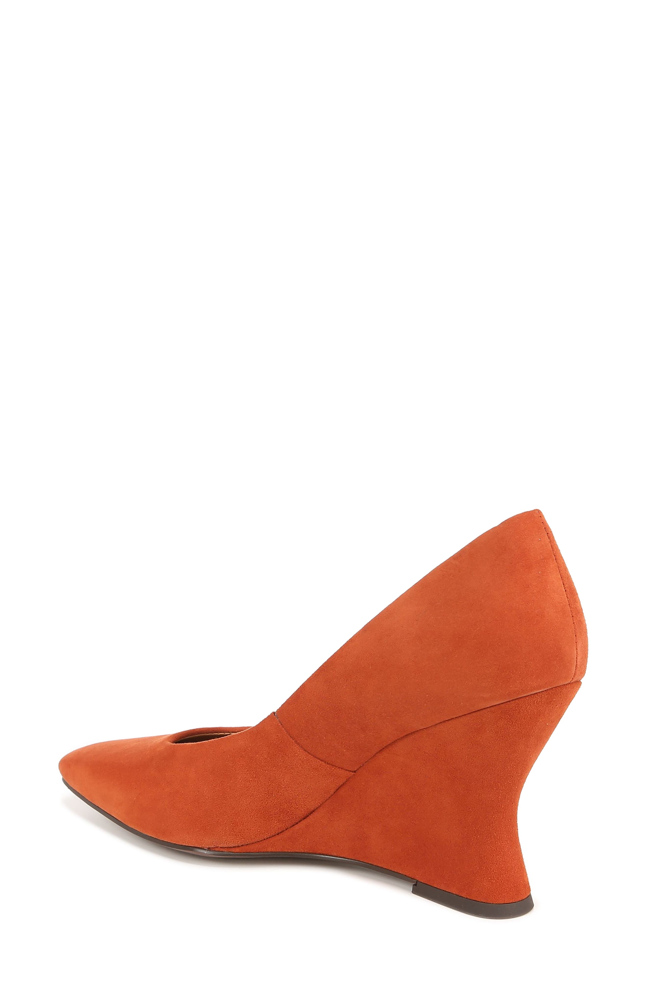 Carina Square Toe Wedge Pump, Alternate, color, BRICK