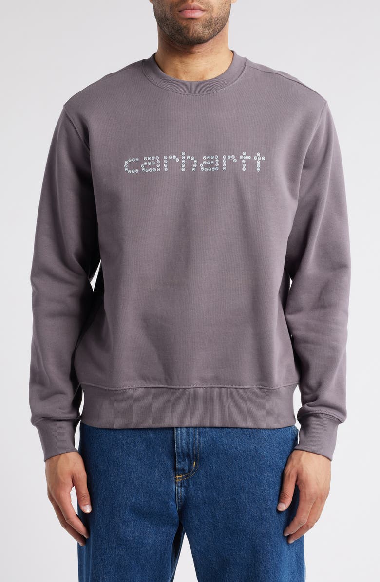 Carhartt Work In Progress Rivet Script Cotton Sweatshirt, Main, color,