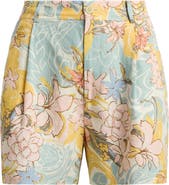 Lauren Ralph Lauren Floral Pleated Linen Short