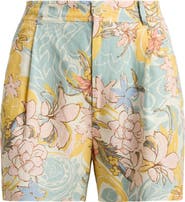 Lauren Ralph Lauren Floral Pleated Linen Short