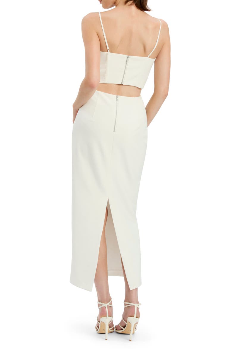 Martini Corset Cutout Midi Dress, Alternate, color, IVORY