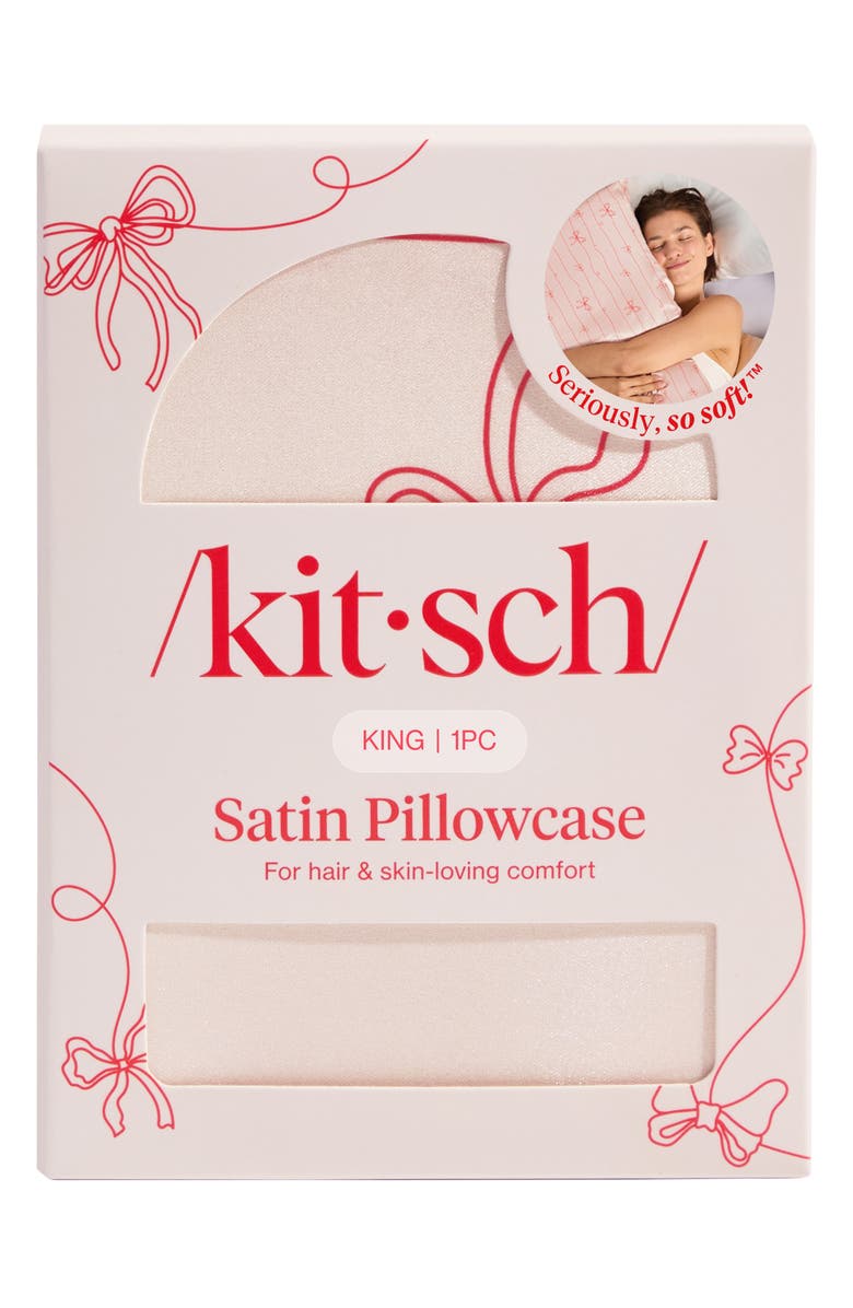 Kitsch King Satin Pillowcase, Alternate, color, Pink