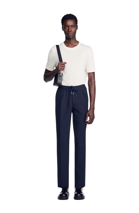 Elasticated Straight-leg Trousers
