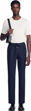 SANDRO Elasticated straight-leg trousers