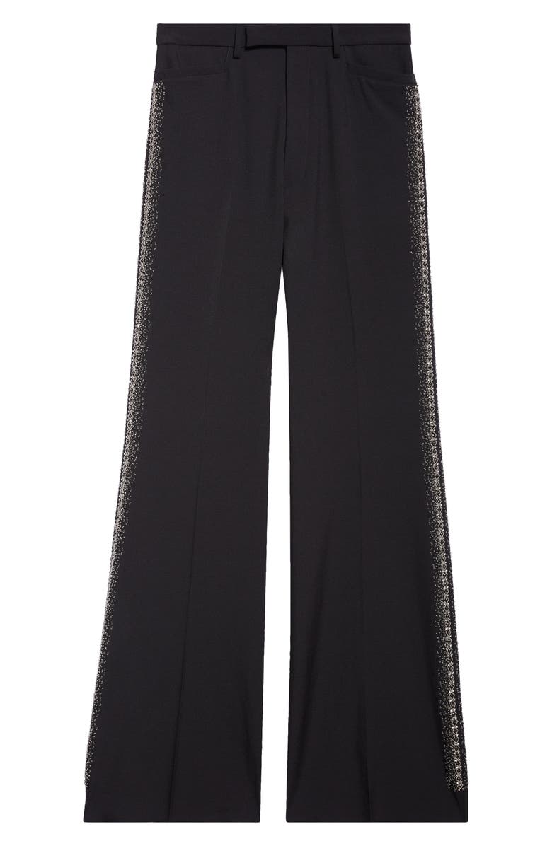 AMIRI Crystal Stripe Flare Leg Pants, Alternate, color, Black