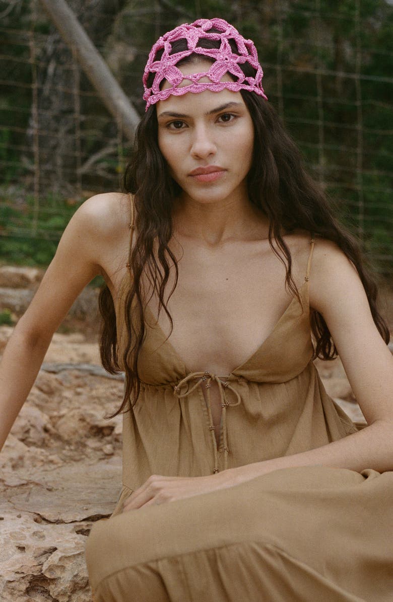 MANGO Ruched Tiered Cotton Midi Sundress, Alternate, color, Light/ Pastel Grey