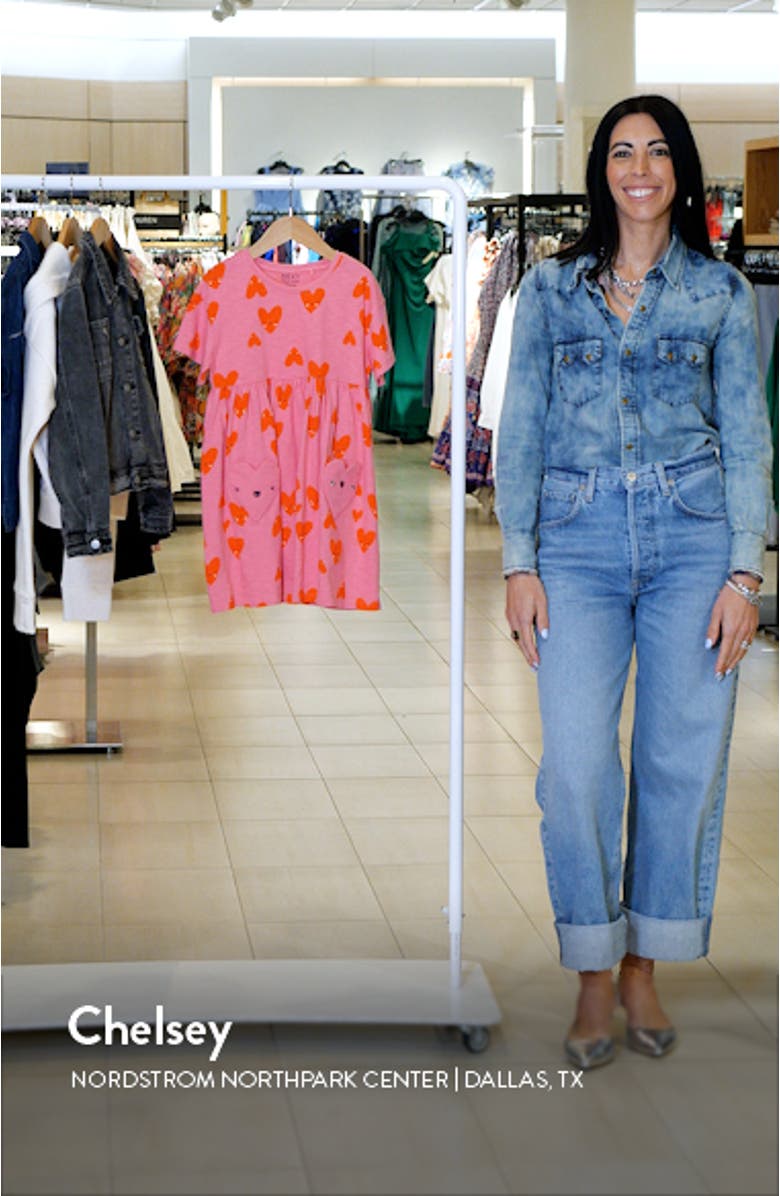 Kids' Heart Print Cotton Dress, sales video thumbnail